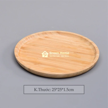 Khay Gỗ Tre Nhà Mộc Decor Cao Cấp - Đĩa Gỗ Tự Nhiên Chụp Hình, Đựng Đồ Ăn Uống 46k