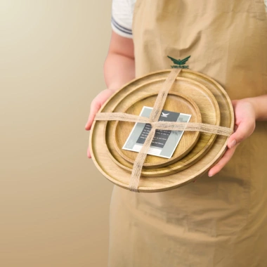 Khay gỗ tròn Decor Tết – Quà Tết, bàn trà, đựng mứt, bánh, hạt | 97.500 VNĐ – Vibasic