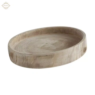 Khay Gỗ Tròn Đĩa Trái Cây, Đựng Nến, Trang Trí Phòng Khách Giá 321.200đ