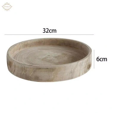 Khay Gỗ Tròn Đĩa Trái Cây, Đựng Nến, Trang Trí Phòng Khách Giá 321.200đ 7