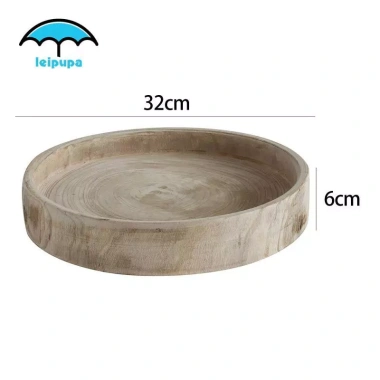 Khay Gỗ Tròn Trung Tâm Trang Trại - Khay Trà Sang Trọng cho Nhà Bếp & Ottoman, Giá ưu đãi 321.200₫