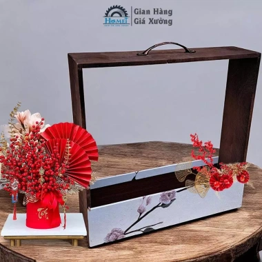 Khay Gỗ Vali Gói Quà Tết HAMET - Thiết Kế Hiên Đại, Điểm Nhấn Độc Đáo