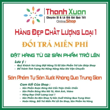 Khay gói quà Tết chữ nhật bắn dây, giỏ quà tặng, giá chỉ 51.000₫ giảm từ 62.220₫