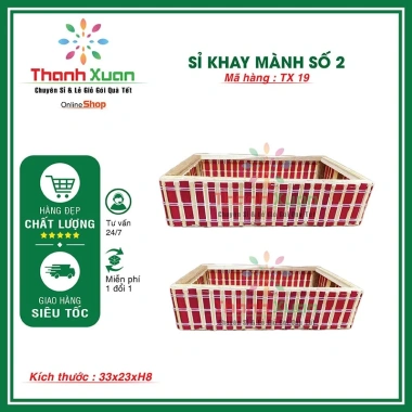 Khay gói quà Tết hộc gỗ thông - Giỏ quà sang trọng, giảm còn 65.000 VND 4