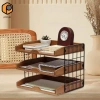 Khay Hộp Thư Gỗ Đắc Địa, Khung Kim Loại Chắc Chắn - Giá Đỡ Tài Liệu Văn Phòng, Sắp Xếp Bàn Làm Việc 4