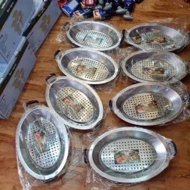 Khay inox om cá chép và dưa – Dụng cụ lẩu cá đa năng, dùng cho bếp ga, hồng ngoại, điện, 127.500