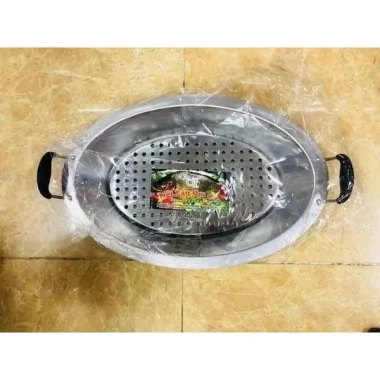 Khay inox om cá chép và dưa – Dụng cụ lẩu cá đa năng, dùng cho bếp ga, hồng ngoại, điện, 127.500
