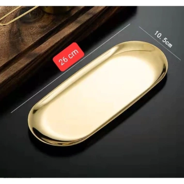Khay kim loại mạ vàng đa năng đựng trang sức, nến thơm, decor phòng ngủ và decor món ăn - Giá chỉ 29.750 VND