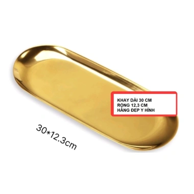 Khay kim loại mạ vàng đa năng đựng trang sức, nến thơm, decor phòng ngủ và decor món ăn - Giá chỉ 29.750 VND