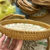 Khay mây khảm trai tròn - hỏa tốc, đựng đồ ăn, decor chụp ảnh - thủ công 5