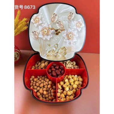 Khay Mứt Cánh Hoa Sen 6 Cánh Tự Bung Đựng Bánh Kẹo Trang Trí Nhà Cửa 219.000 VND