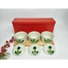 Khay mứt sứ Bát Tràng 3 hũ và khay gỗ họa tiết hoa đào, lá xanh, hoa sen - Giá ưu đãi 480.000 VND 2