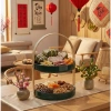 Khay Mứt Tết 2 tầng gốm sứ khung gỗ - Đĩa đựng bánh kẹo, hoa quả decor sang trọng, giá chỉ 400.000đ