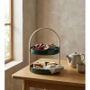 Khay Mứt Tết 2 tầng gốm sứ khung gỗ - Đĩa đựng bánh kẹo, hoa quả decor sang trọng, giá chỉ 400.000đ 2