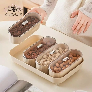 Khay Mứt Tết 4 Ngăn Cao Cấp - Sang Trọng Đựng Hạt Khô, Mứt, Bánh Kẹo, Giá 234k 2