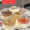 Khay mứt Tết 4/6 hũ tròn bánh kẹo, nắp đậy, khay xoay 360° sang trọng UF806