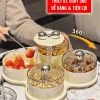 Khay mứt Tết 4/6 hũ tròn bánh kẹo, nắp đậy, khay xoay 360° sang trọng UF806 2