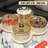 Khay mứt Tết 4/6 hũ tròn bánh kẹo, nắp đậy, khay xoay 360° sang trọng UF806 9