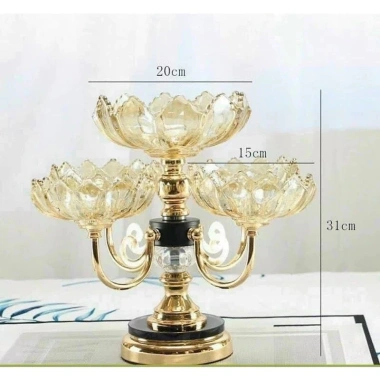 Khay mứt tết 5 cánh sen xoay 360 độ sang trọng - Đựng bánh kẹo, hoa quả, ăn vặt