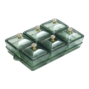 Khay Mứt Tết 6 Ngăn Chạm Decor - Núm Cầm Kim Cương, Thiết Kế Hiện Đại, Hoàn Hảo cho Bàn Khách, Giá Ưu Đãi 162.400 VND 8