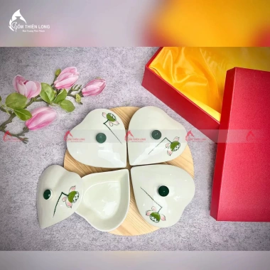 Khay mứt Tết đài sen gốm sứ Bát Tràng Gốm Thiên Long MDS01, giá 552.000 VNĐ