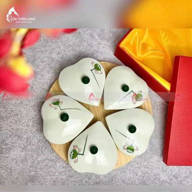 Khay mứt Tết đài sen gốm sứ Bát Tràng Gốm Thiên Long MDS01, giá 552.000 VNĐ