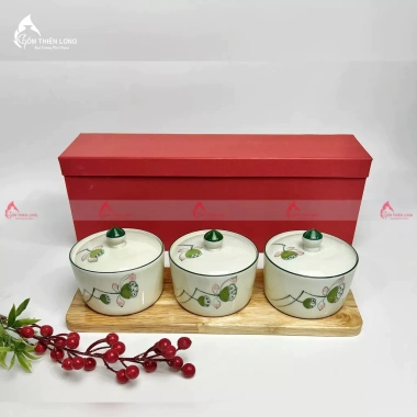 Khay mứt Tết đài sen gốm sứ Bát Tràng Gốm Thiên Long MDS01, giá 552.000 VNĐ