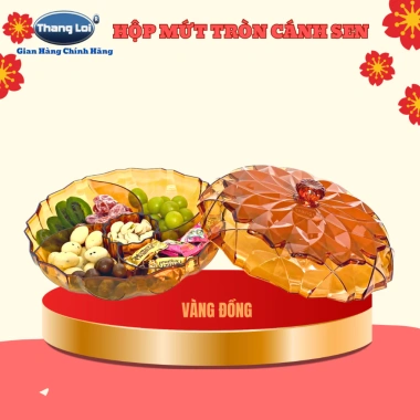Khay Mứt Tết Hình Tròn Ø25 TL051 - Hộp Đựng Bánh Mứt Kẹo Cao Cấp, Sang Trọng, Quà Biếu Tết 132.000đ 2