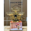 Khay Mứt Tết Hoa Sen 5 Cánh Xoay 360 – Đế hợp kim mạ vàng, phong cách châu Âu, giá ưu đãi 129.638₫