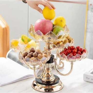 Khay Mứt Tết Pha lê Trong Suốt 360 Đảo Bàn Xoay Sang Trọng - Đựng Bánh Kẹo Hoa Quả, Giá 134.100₫
