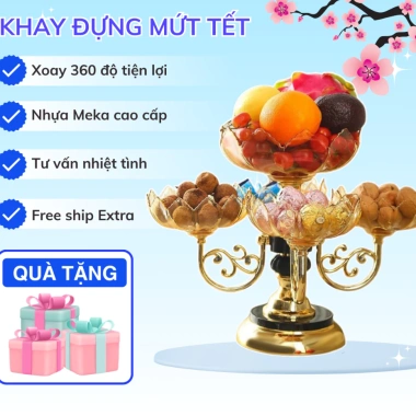 Khay Mứt Tết Pha lê Trong Suốt 360 Đảo Bàn Xoay Sang Trọng - Đựng Bánh Kẹo Hoa Quả, Giá 134.100₫ 7 Khay Mứt Tết Pha lê Trong Suốt 360 Đảo Bàn Xoay Sang Trọng - Đựng Bánh Kẹo Hoa Quả, Giá 134.100₫ 7