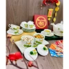 Khay mứt Tết sứ hoa sen cam vẽ tay sắc nét - Sang trọng, không kèm hộp, giảm giá 355.000 VND 6