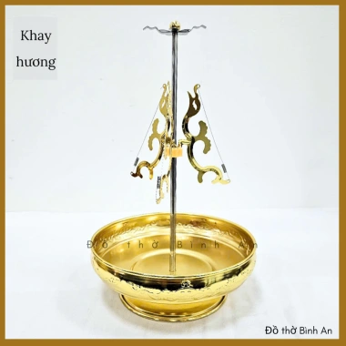 Khay Nhang Cắm Hương Vòng Bằng Hợp Kim Đồ Thờ Cúng - Thiết Kế Rồng Cá Tinh Tế, Chống Tàn Hương Rơi, Giá 145.000 VND