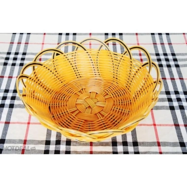 Khay nhựa giả mây tròn - Đựng hoa quả, rau sống, rổ sang trọng, chỉ 18.000₫ 2