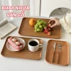 Khay nhựa vân gỗ MYHOME - Trang trí bàn uống nước, đựng đồ ăn, giảm còn 27k