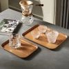 Khay nhựa vân gỗ MYHOME - Trang trí bàn uống nước, đựng đồ ăn, giảm còn 27k 7