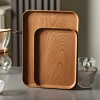 Khay nhựa vân gỗ MYHOME - Trang trí bàn uống nước, đựng đồ ăn, giảm còn 27k 8