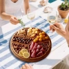 Khay phục vụ câu đố gỗ FOUNDTWO - Đĩa chia 8 ngăn, khay ăn nhẹ tròn, dã ngoại 8