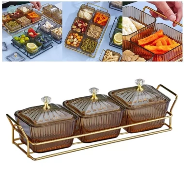 Khay phục vụ chia món khai vị - Đựng gia vị & chip, thiết kế tiện lợi, giảm 18%