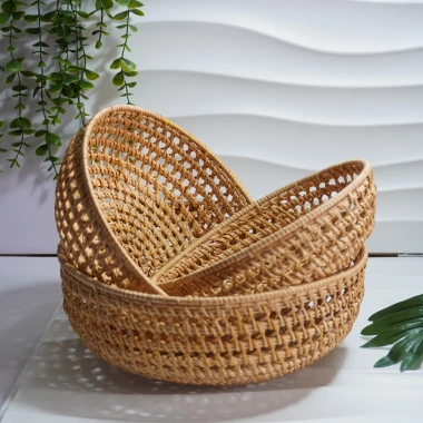 Khay Rổ Mây Đan Tay Vintage – Trang trí bàn ăn, quán cafe, homestay, giá 83.400đ 2