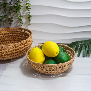 Khay Rổ Mây Đan Tay Vintage – Trang trí bàn ăn, quán cafe, homestay, giá 83.400đ 4