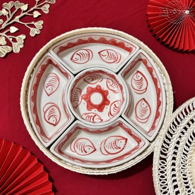 Khay Sứ Mây Tre Đan Bát Tràng - Đựng Mứt, Bánh Kẹo Tết Nhiều Mẫu Giá 430.000₫ 3 Khay Sứ Mây Tre Đan Bát Tràng - Đựng Mứt, Bánh Kẹo Tết Nhiều Mẫu Giá 430.000₫ 3