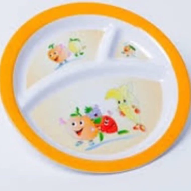 Khay Tập Ăn Nhựa Melamine 3 Ngăn Lớn Cho Bé - Dễ Vệ Sinh, Giá 39.000đ - Mta-Mart2