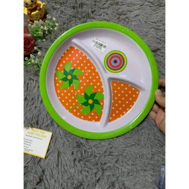 Khay Tập Ăn Nhựa Melamine 3 Ngăn Lớn Cho Bé - Dễ Vệ Sinh, Giá 39.000đ - Mta-Mart2