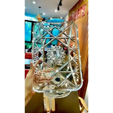 Khay thủy tinh pha lê đẹp sang 23x40cm – Đựng úp cốc, chén, giảm giá còn 159.500đ 4