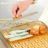 Khay trà 2 lớp thoát nước, tay cầm mạ vàng, nhựa Acrylic - khay úp ly cốc 3