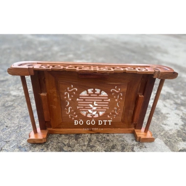 Khay trà cuốn thư chữ tầu - khay inox gỗ hương, trang trí nhà, giảm còn 199k 4