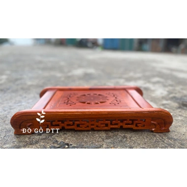 Khay trà cuốn thư chữ tầu - khay inox gỗ hương, trang trí nhà, giảm còn 199k 6