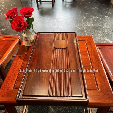 Khay trà gỗ nguyên khối sang trọng - Đựng ấm chén, giảm giá 20% - 250.000 VND 3