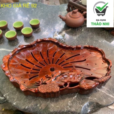 Khay trà lá sen vàng nhựa giả gỗ sang trọng - Giá giảm 53.000đ, chất liệu bền đẹp 5 Khay trà lá sen vàng nhựa giả gỗ sang trọng - Giá giảm 53.000đ, chất liệu bền đẹp 5